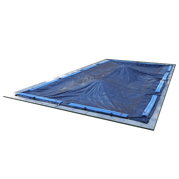 Aqua EZ 20ftx40ft Rectangular In-Ground Pool Winter Cover, Heavy-Duty Dark Blue Heat Retaining Tarp