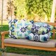 thumbnail image 2 of Juego de 4 fundas de almohada impermeables para exteriores de 18 x 18 pulgadas, fundas florales decorativas bohemias para muebles de patio y porche (18 x 18 pulgadas/45 x 45 cm, azul y verde), 2 of 5