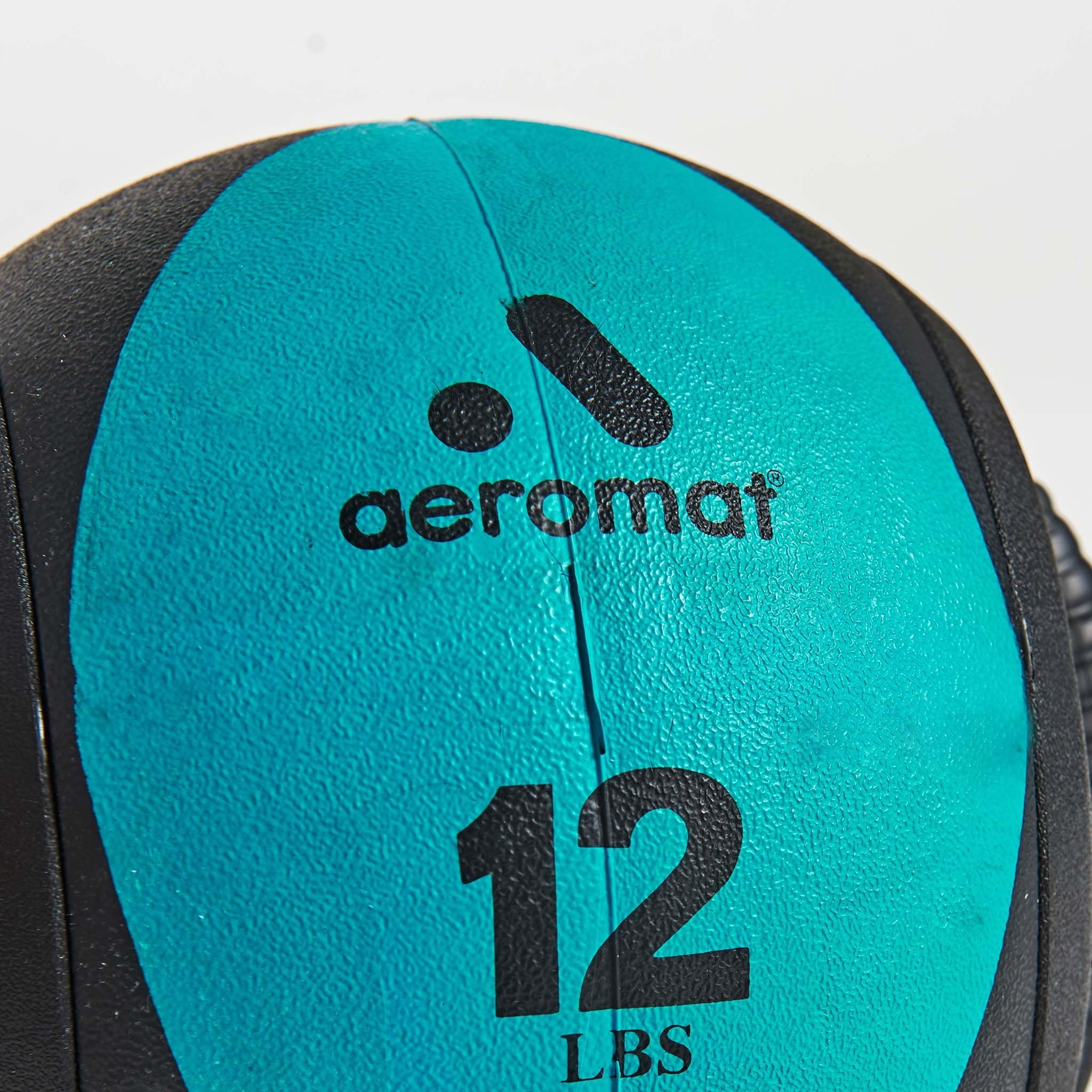Sportime Aeromat Hard Rubber Dual Grip Power Medicine Ball, 9", Teal/Black, 12 lb