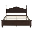 thumbnail image 3 of Bellemave American Retro Style Platform Bed with Headboard and Footboard Queen Size Bed Frame with Wood Slat Support Solid Wood Bed for Adult, No Box Spring Needed, Dark Walnut Brown, 3 of 10