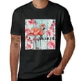 thumbnail image 2 of PIKWEEK Pink flamingo watercolor, shirt design art display, T-shirt children's gift casual breathable men, women, boys and girls Black, 2 of 4