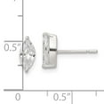 thumbnail image 3 of Sterling Silver Polished 9x4mm Marquise CZ Stud Earrings, 3 of 3