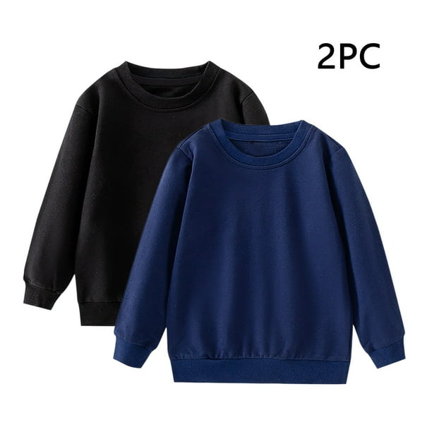 Cowsor Unisex Kids Solid Cotton Thin Pullover 2PC Sweatshirt T-Shirt Toddler Baby Crewneck Long Sleeve Tshirts Tops Blouse