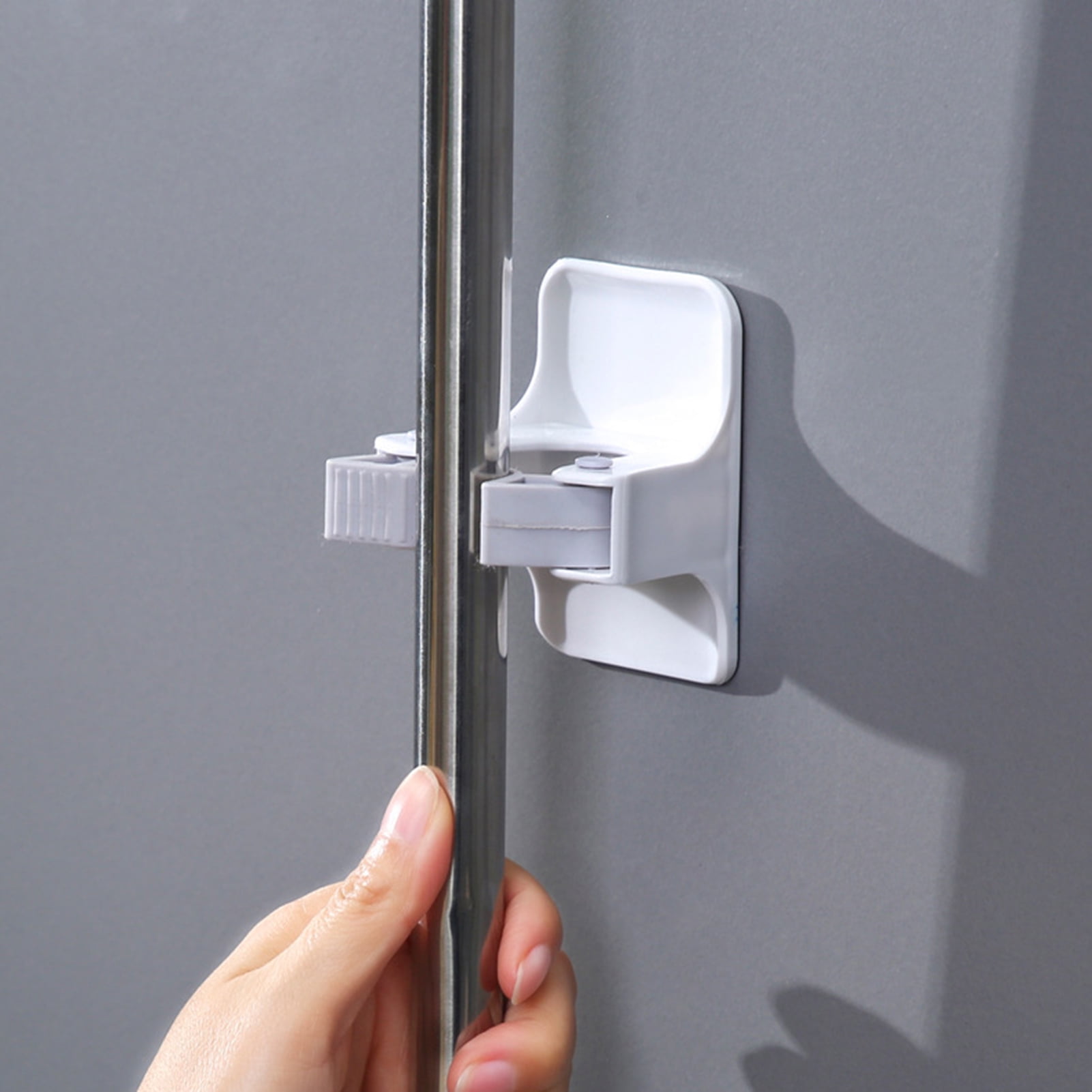 SEAFEI 4Pcs Broom Holder SelfAdhesive Wall Mount Plastic Dustpan Mop