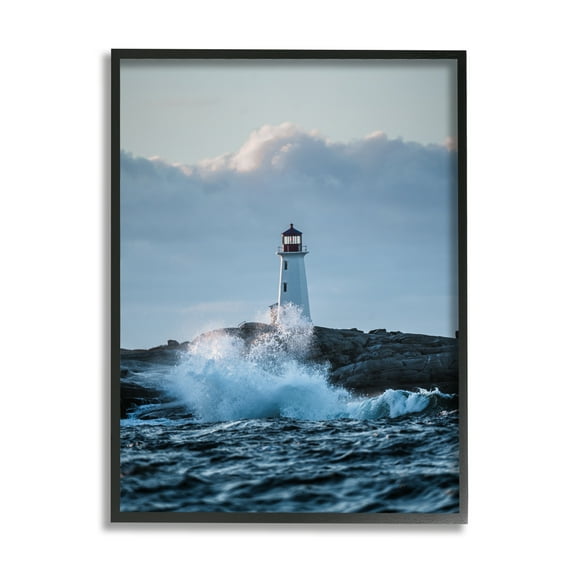 Stupell Industries Rough Sea Waves Photography Landscape Photography Black Framed Art Print Wall Art, 11 x 14