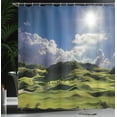thumbnail image 3 of Ambesonne Nature Shower Curtain, Summer Pasture Grassy Hills, 69"Wx75"L, Green Blue, 3 of 4