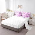 thumbnail image 5 of jejeloiu Modern Geometric Desgin 7-Piece Twin Bedding Sets,Minimalist Stripes Lines Bedding Comforter Set,Pink White Sheet Sets For Teens,Luxury Bedroom Decor Reversible, 5 of 8