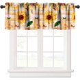 thumbnail image 1 of Vintage Sunflower Valances Curtain Retro Rustic Flowers Butterfly Farmhouse Kitchen Windows Valances Rod Pocket Window Treatment Short Topper Curtains for Kitchen Bathroom Living Room 1 Panel 54x18 in, 1 of 5