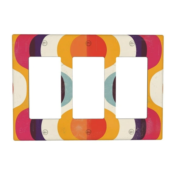 Colorful Waves Dynamic Switch Cover Decorative Wall Plate 3-Gang Standard Size