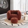 thumbnail image 2 of PORKISS Soft Bean Bag Chair with Footstool, Fluffy Lazy Sofa Chenille Fabric Bean Bags Comfy Couch for Adults Teens, Reddish Brown, 2 of 12