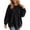 Black, variant on Lmnyox Ribbed Sweatshirts for Women Loose Crew Neck Oversized Pullover Fashion Casual Sweatshirts