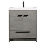 Eviva Lugano 30" Cement Gray Modern Bathroom Vanity with White Integrated Acrylic Sink