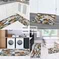 thumbnail image 6 of 2 Piece Orange Green Geometric` Rug Kitchen Rug Set, Decor Kitchen Rugs, Absorbent Non-Slip Washable Floor Mats, Home Indoor Runner Rugs 17"x47"+17"x30", 6 of 7