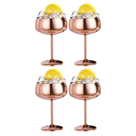

Copper Coupe Champagne Glasses 4 Stainless Steel Vintage Glass Wine Goblet