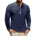 thumbnail image 2 of DIOAZUD Waffle Long Sleeve Henley Shirts for Men Solid Color Button Tops Lightweight Casual Regular Fit Tshirts for Workout, 2 of 7