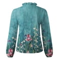 thumbnail image 5 of Mujeres Casual Manga completa Cuello en V Tops Camisas sueltas Blusa Tops estampados Pompotops FGAJ13959, 5 of 5