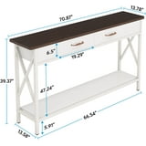 Tribesigns Tall Sofa Table, 70.9 Inch Console with Storage, Metal Legs ...