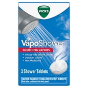 Vicks VapoShower Tablets, Menthol Scent Soothing Non-Medicated Shower Steamers, 3 Count