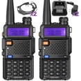 thumbnail image 1 of Baofeng UV-5R Walkie Talkie Radio| Banda Dual VHF/UHF (136-174/400-520 MHz) | Potencia 5W | 128 Canales 2 Unidades, 1 of 5