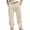 Beige, variant on Men's Linen Cargo Trousers, Elasticated Smart Plain Pants Athletic-Fit Casual Trouser Lightweight Combat Bottoms Multi-Pockets Heavy Work Wear Outdoor Camping Hiking Pant