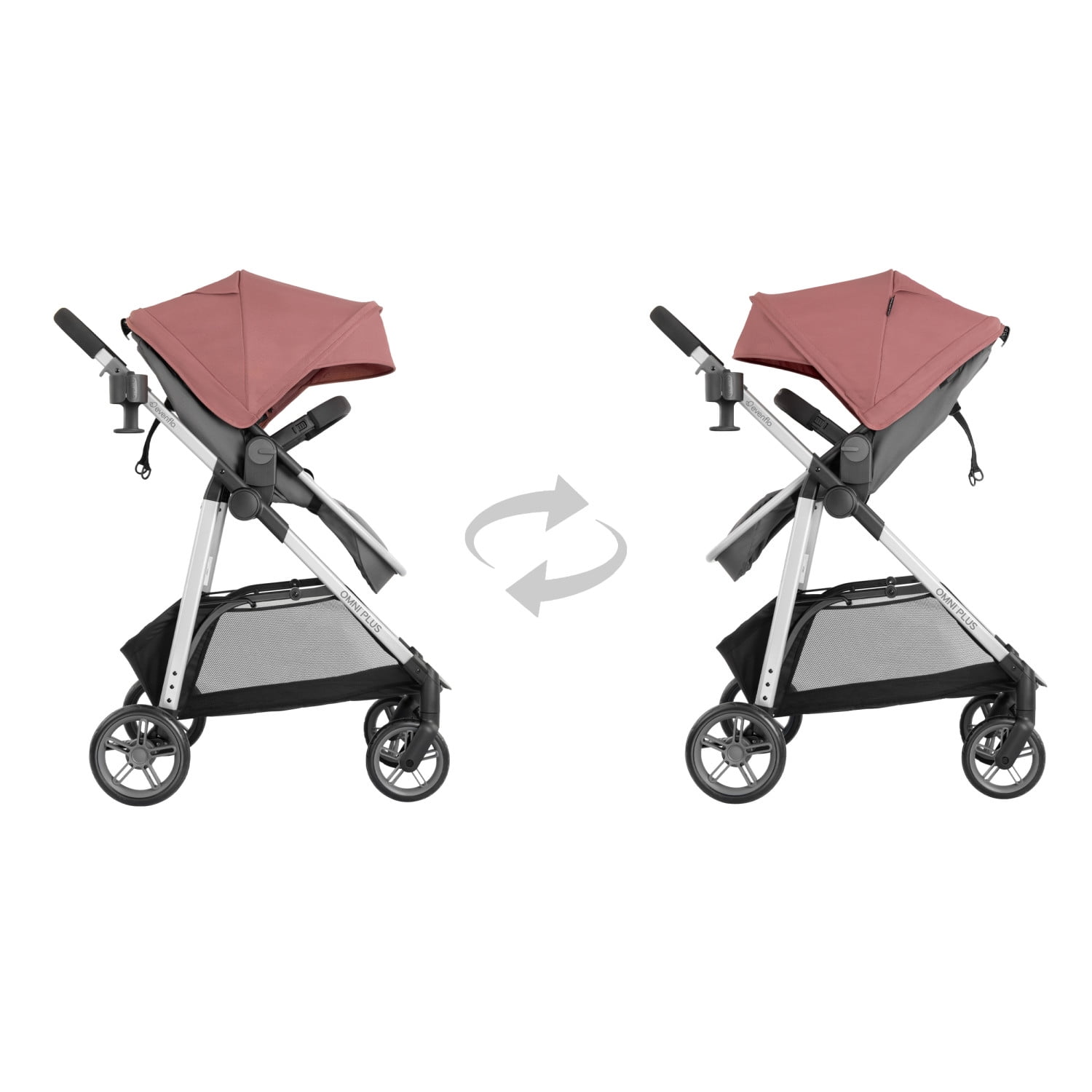Evenflo Omni Plus Travel System with LiteMax Infant Car Seat, Shasta Pink