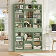 thumbnail image 5 of Homfa 75'' Tall Bookcase with Adjustable Shelves, 3 Drawers Display Bookshelf For Living Room, Home Office, Green, 5 of 8