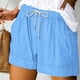 thumbnail image 4 of Pantalones Cortos Sueltos para Mujeres Ilustración de Moda de Verano Encaje Hasta Bolsillo Elástico Pantalones Cortos Casuales, 4 of 5