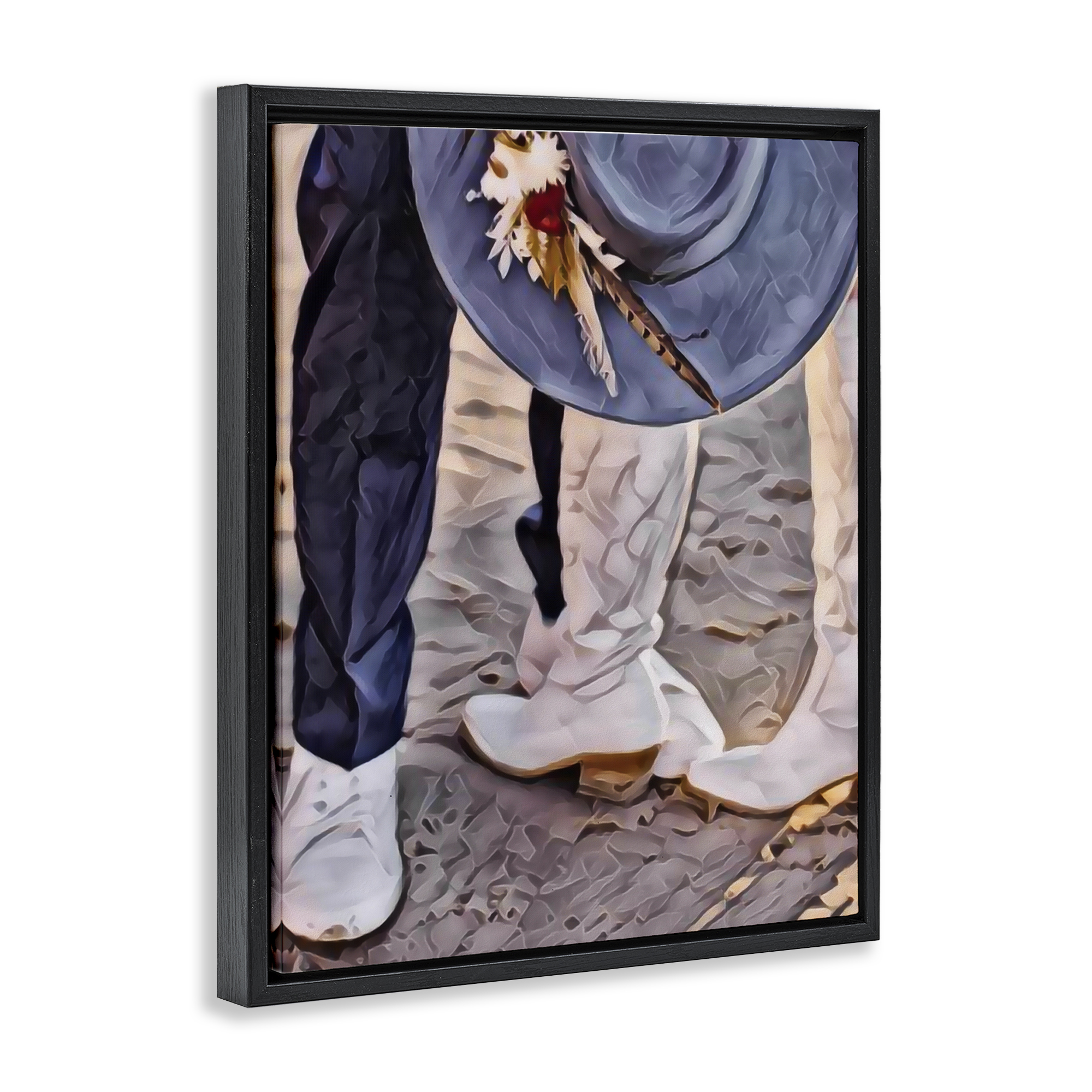 Elope In The Desert Black Framed Floater Canvas Wall Art, design by Jesse Keith