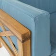 thumbnail image 5 of Elisha Acacia Wood Outdoor Left Arm Loveseat and Coffee Table Set with Cushion, Teak and Blue, 5 of 14