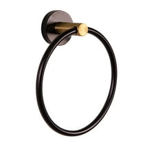 Design House Kelton Wall Mounted Towel Ring in Matte Black and Satin Gold