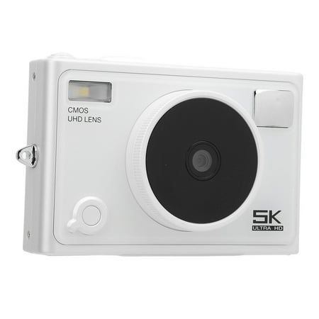 YAHHU 5K 72MP Digital Camera, Front & Rear Dual Lens, 2.8 inches (7.1 cm) IPS Screen, Compact Vlogging Camera with Wi-Fi, Filters & Timelapse, White