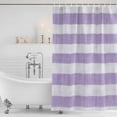 thumbnail image 3 of Purple Striped Shower Curtain, Waterproof Shower Curtains for Bathroom, Farmhouse Vintage Stripes Washable Fabric Bathtub Curtain Set Bath Decor with 12 Hooks 72"x78", 3 of 8