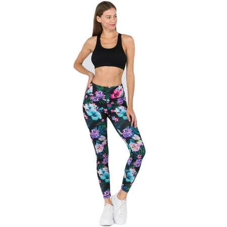 Women's Active High Rise Tropical Floral Printed Leggings