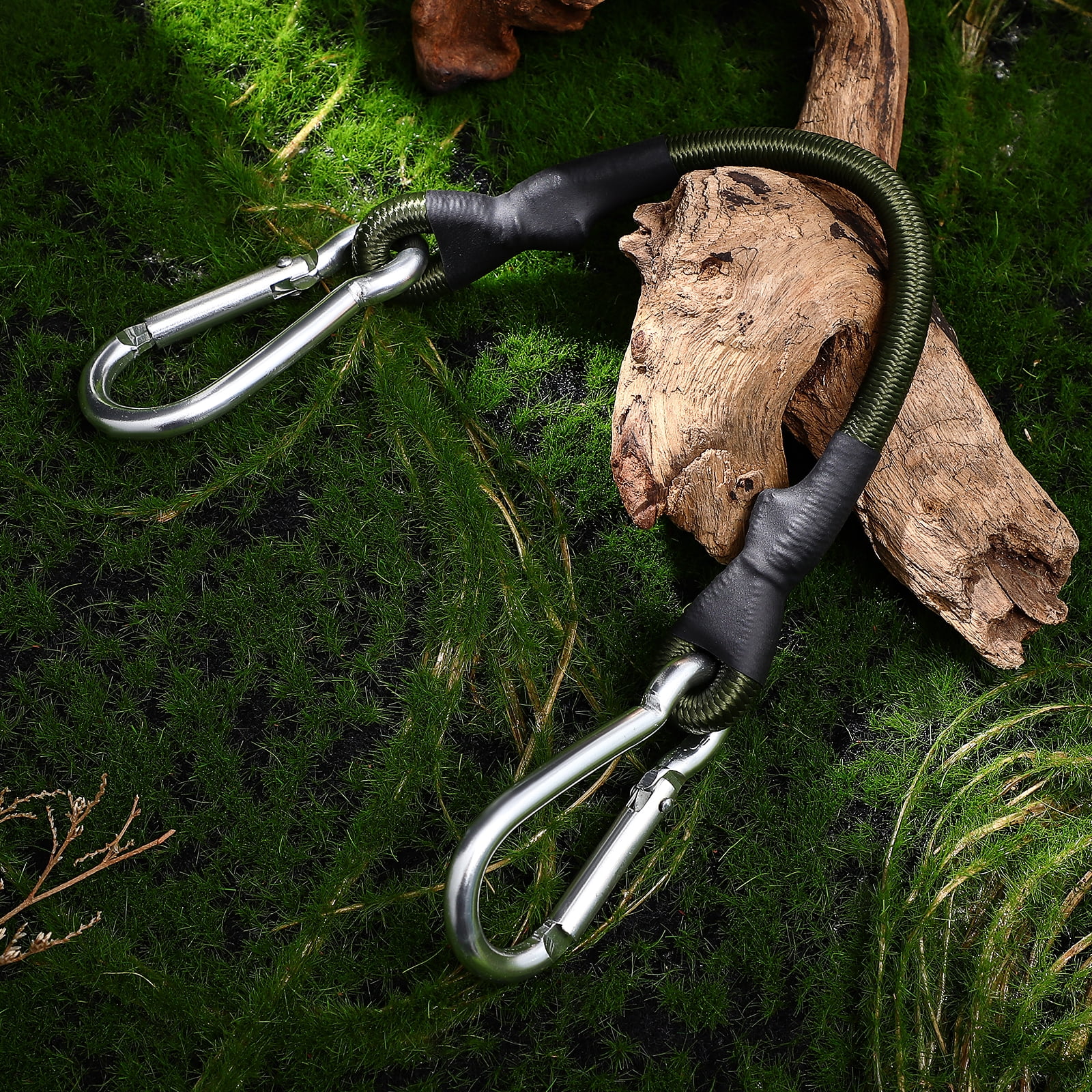 4 Pack Mini Short Bungee Cords with Carabiner Hooks Heavy Duty Elastic Tie Downs Straps for Tent, Bike, Kayak, Luggage