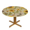 thumbnail image 3 of ONETECH Cute Spring Bee Round Table cover Washable Polyester Trim,Yellow Sunflower Kitchen Circle Table Cloth Cover Mat for Party Dinning Tabletop Wedding Home Decor, 3 of 7