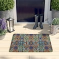 thumbnail image 2 of Brown Traditional Tile Pattern Flannel Non Slip Door Rugs,Washable Door Mats Indoor,Decorative Door Mats,Dirt-Resistant and Absorbent Doormat for Entrance,Bedroom,Kitchen,Bathroom,23.5x16in(60x40cm), 2 of 5