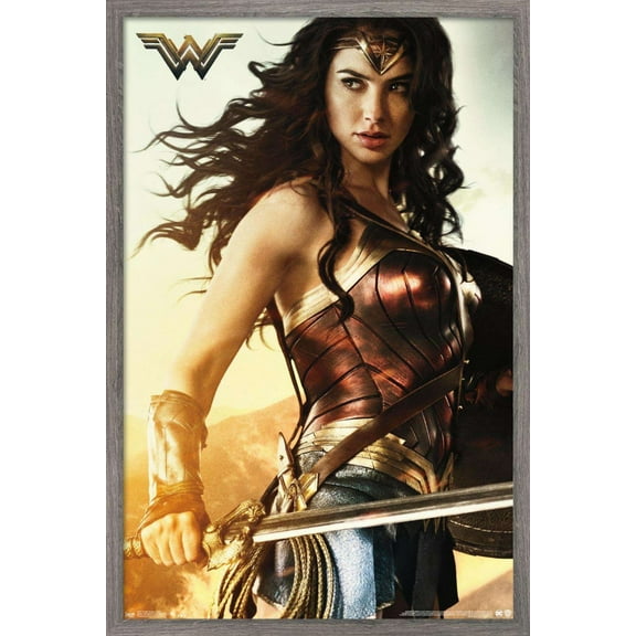 DC Comics Movie - Wonder Woman - Shield Wall Poster, 22.375" x 34", Framed
