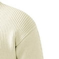 thumbnail image 4 of Miluxas Men's Full Zipper Cardigan Casual Stand Collar Cardigan Sweater Ribbed Knit Long Sleeve Sweater Beige, 4 of 5