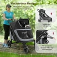 thumbnail image 6 of Dog Stroller for Medium/Large Dogs One-Click Folding,Extra Large Pet Stroller with Storage Pocket,Cat Stroller with Shock Absorption，Red, 6 of 9