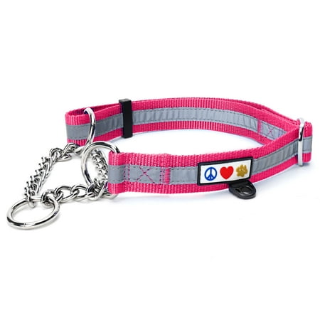 UPC: 0735255518221 | Pawtitas Martingale Dog Collar with Chain Reflective Dog Training Collar for Large Dogs Dog Collar for Large Dog – Pink