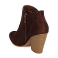 thumbnail image 3 of Nature Breeze GK43 Women Faux Suede Almond Zippered Chunky Heel Bootie, 3 of 5