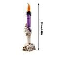 thumbnail image 2 of Halloween Skeleton Hand Candle Holder with Skull Base, Gothic Decor, LED Flame Light, Spooky Table Centerpiece, 2 of 4