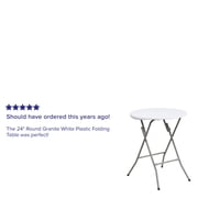 Flash Furniture Elon 2' Round All-Occasion Plastic Folding Event Table, White
