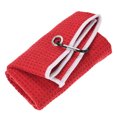 thumbnail image 1 of Toalla de golf Uxcell de microfibra con patrón de waffle con clip de bloqueo - [Rojo - 15.7 IN] Toalla para palos de golf, 1 of 6