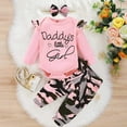 thumbnail image 3 of SUCS Newborn Baby Girl Clothes Infant Girl Outfits Long Sleeve Ruffle Romper  Floral Pants Headband Set, 3 of 8