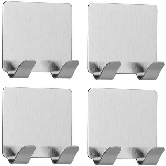 Razor Holder, Plug Holder, 3M Adhesive Hooks for Suspension, Heavy Stainless Steel Bathroom Kitchen Hook for Variety of Styles Manual Razors and Plugs (4-PACKS)