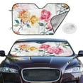thumbnail image 2 of Uemuo Colorful Flowers Pattern Accordion Car Windshield Sun Shade, Foldable Reflective Sun Visor for Car, Reflector Windshield Sunshade-Medium, 2 of 7