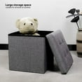 thumbnail image 2 of Storage Ottoman Toy Chest Folding Footrest Stool Seat .&#X.&#X.Linen Grey ( ), 2 of 7