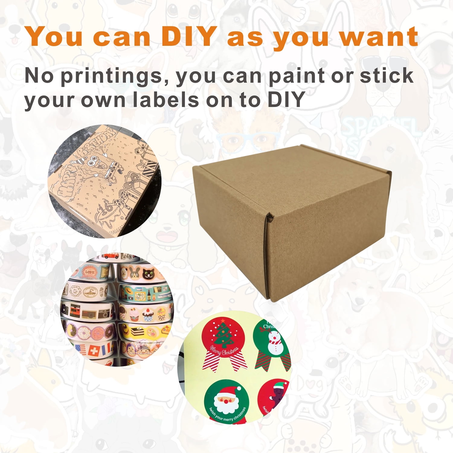 CH-BOX 50 Pack 4x4x2'' Small Corrugated Box Mailers Kraft Cardboard for Shipping Mailing Packaging