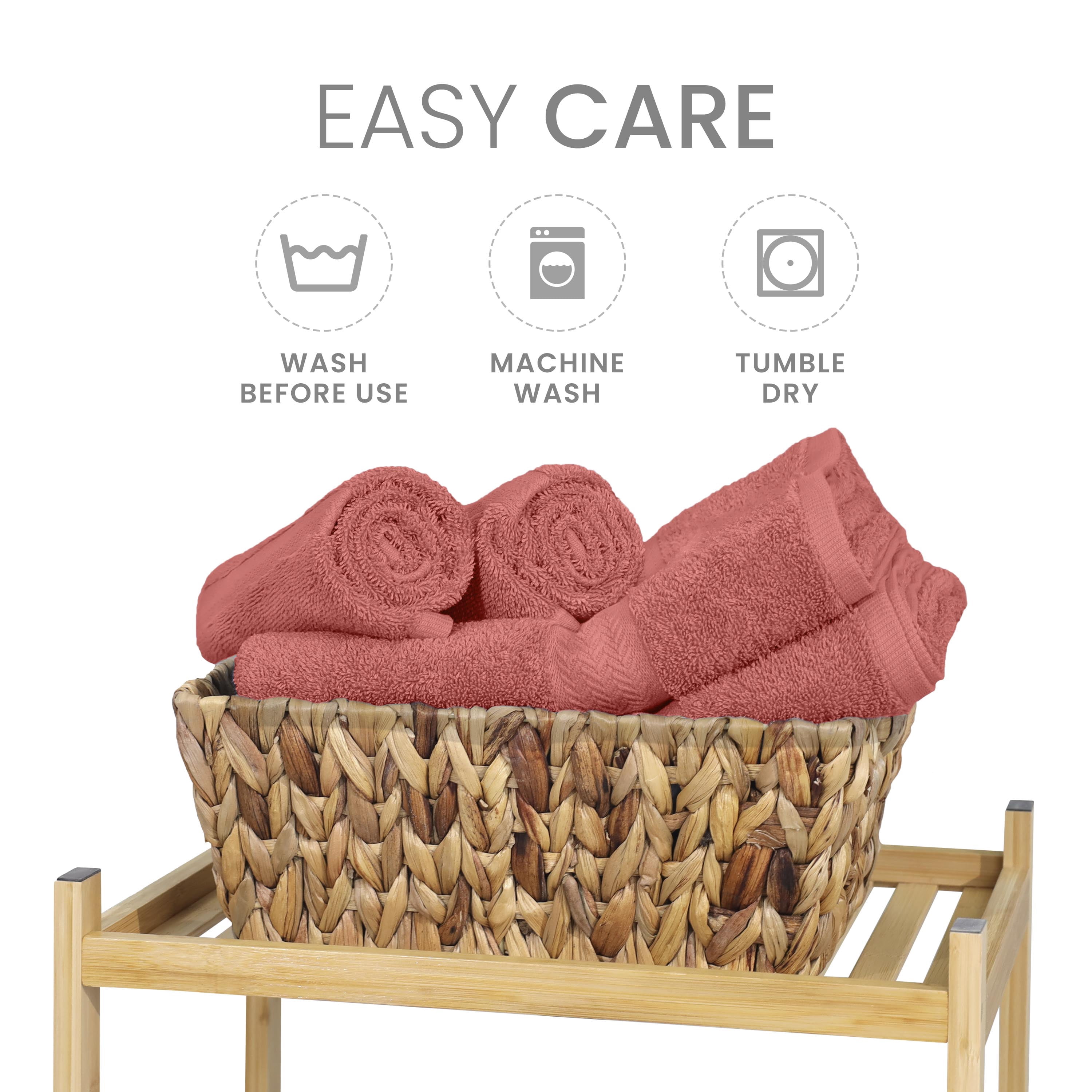 Martex 6-Piece 100% Ringspun Cotton Towel Set, Quick Dry Soft & Absorbent, Pink